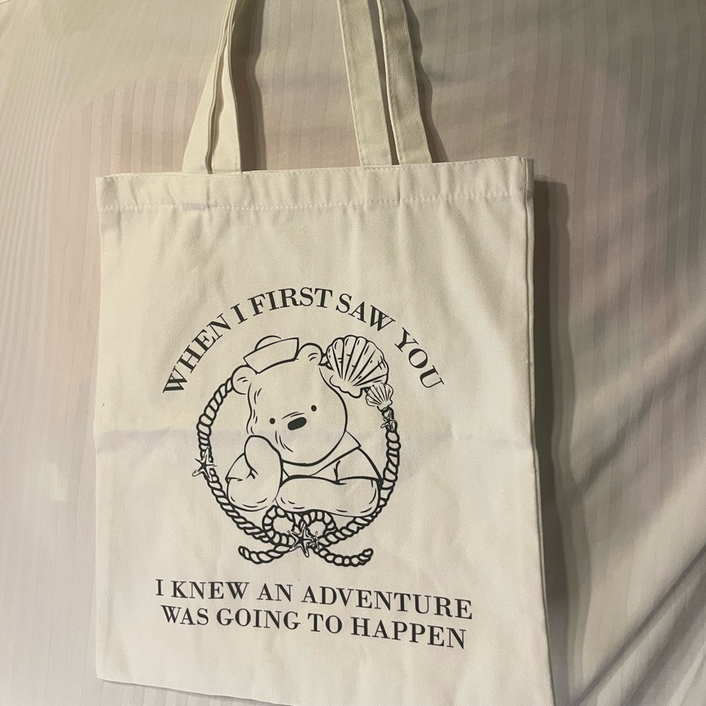 Winne the Pooh White Canvas Tote Bag